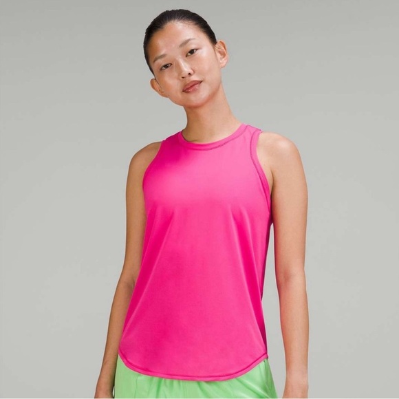 Lululemon High Neck Running And Training Tank Top Mesh Sonic Pink Size 4 - Picture 1 of 10